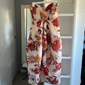 ASOS DESIGN bandeau dome midi dress in floral